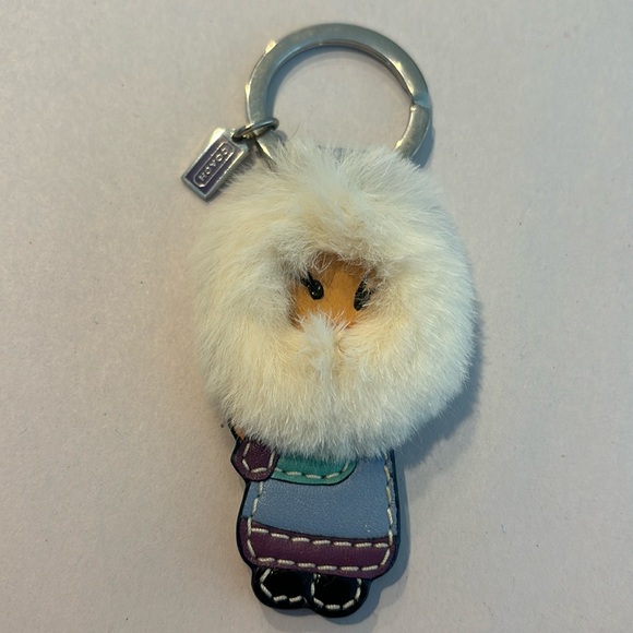 Coach Fur Eskimo Keychain Bag Charm - Picture 2 of 6
